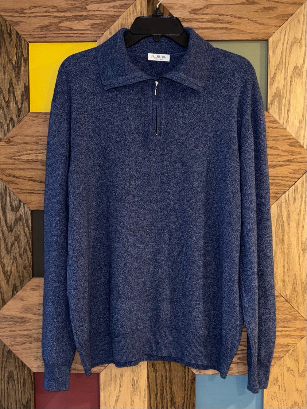 Vtg Pal Zileri 1/4 Zip Sweater Wool Cashmere Blend Made in Italy Pullover XL